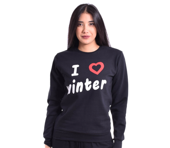 Sweat shirt - I Love Winter - Noir